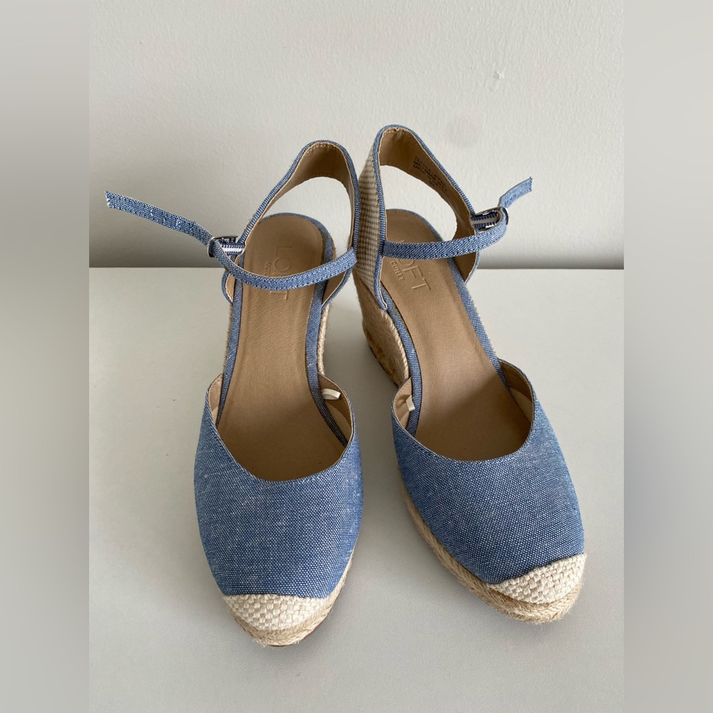 NWOT - LOFT Blue and Tan Espadrilles - Picture 3 of 7